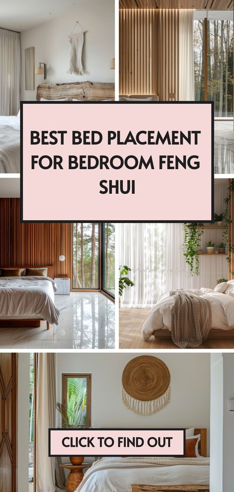 🛌 Is your bed placed for optimal energy flow? Unlock the secrets of Feng Shui bedroom layout with our easy-to-follow guide. Great for anyone looking to refresh their bedroom design. Tap to learn more! Bed Feng Shui Bedroom Layouts, Principle Bedroom Design, Fend Shui Bedroom, Fung Shui Bedroom, Big Window Behind Bed, Bed Location In Room, Bedroom Inspirations Master Feng Shui, Room Feng Shui Bedroom, Bedroom Placement Layout