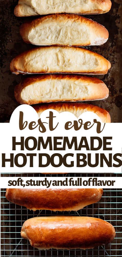 Hot Dogs Buns Recipe, Homemade Hot Dogs Recipes, Homemade Hotdogs Buns, Hot Buns, Hot Dog Bread Recipe, Easy Hotdogs Recipes, Hot Dog Bun Recipes, Hot Dog Rolls Recipe, Hot Dog Bread