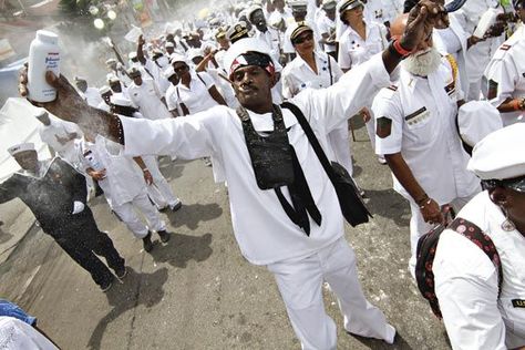 CARNIVAL IS IN DE AIR! This character was introduced in the 1880s when British, French and American naval ships came to Trinidad. There are several variations on the sailor mas including Free French Sailor, King Sailor, and Fancy Sailor. "Traditional Carnival Characters " Carnival Characters, French Sailor, Carnival Inspiration, Soca Music, Trinidad Carnival, Port Of Spain, Teen Art, Free In French, Sweet T