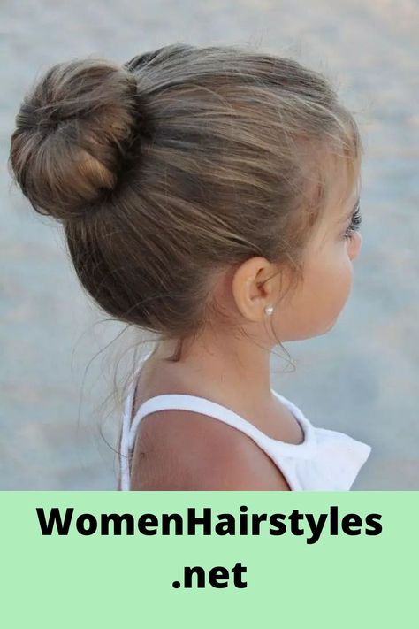 Lovely kids bun hairstyle Kids Bun Hairstyles, Sweetheart Hair, Olivia Hair, Baby Hairstyle, Night Walking Aesthetic, Walking Aesthetic, Donut Bun Hairstyles, Childrens Hairstyles, Hairstyles Girl