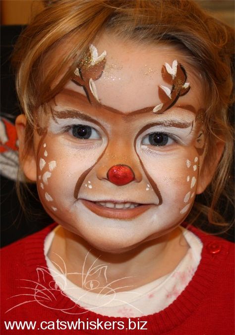 Christmas Reindeer Face Painting Design by Cats Whiskers Face Painting www.catswhiskers.biz Reindeer Face Paint, Elsa Coloring, Face Painting Tips, Castle Coloring Page, Elsa Coloring Pages, Christmas Face Painting, Doll Face Paint, Face Painting Tutorials, Face Painting Easy