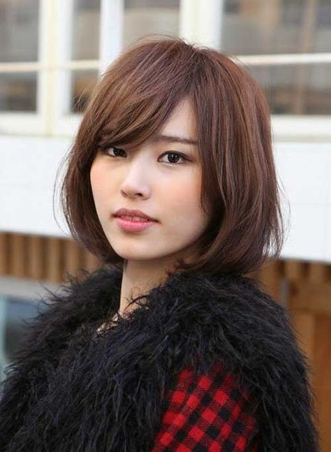 Japanese Bob Haircut Messy Medium Hair, Fringe Bangs Hairstyles, Bobbed Hairstyles With Fringe, Bob Hairstyles 2018, Side Bangs Hairstyles, Swept Bangs, Bob Hairstyles With Bangs, Asian Short Hair, Side Swept Bangs