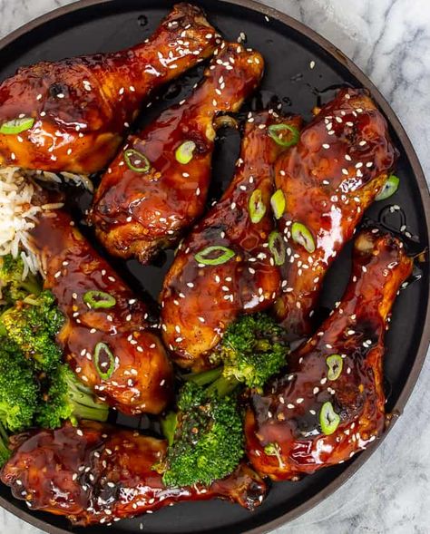 Easy Teriyaki Baked Chicken Legs l Whisk It Real Gud Chinese Chicken Legs Recipes, Chinese Chicken Legs, Teriyaki Chicken Drumsticks, Chicken Leg Recipes Oven, Teriyaki Drumsticks, Chicken Legs In Oven, Chicken Legs Recipes, Chicken Legs Recipe, Airfryer Chicken