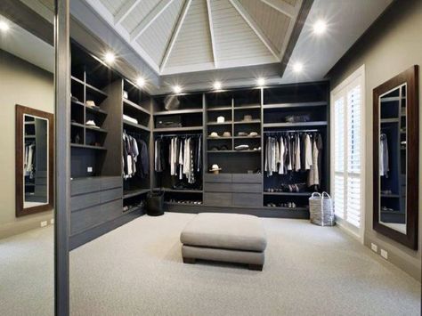 Massive Mens Luxury Walk In Closet Walking Closet, Walk In Closet Design, Men Closet, Dressing Rooms, Closet Lighting, Dream Closets, Perfect Bedroom, Closet Inspiration, Room Closet