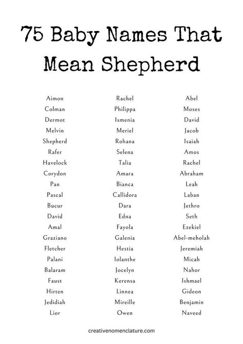 75 Baby Names That Mean Shepherd - Creative Nomenclature Sheep Names, Sims Names, Name Games, Name Inspiration, Style Challenge, Character Names, Names With Meaning, Baby Names, Rustic Charm