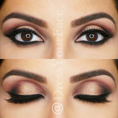 Love this golden eye makeup! Wedding Hairstyles And Makeup, Indian Wedding Makeup, Braut Make-up, Indian Makeup, Make Up Looks, Indian Bridal Makeup, Smokey Eyes, Kehlani, Bridal Hair And Makeup