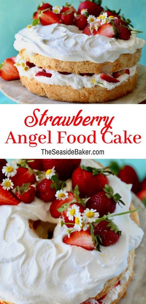 Dessert Strawberries, Strawberry Angel Food Cake, Light Cake, Light Cakes, Slow Cooker Desserts, Summer Cakes, Best Cake Recipes, Strawberry Cakes, Strawberry Desserts