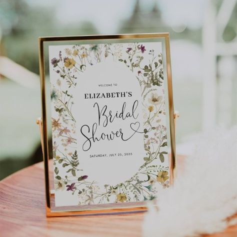 $16.85 | Boho Chic Wildflower Floral Bridal Shower Welcome #bridal shower welcome sign, bridal shower, bride, wildflowers, bohemian boho chic, elegant calligraphy script, tan sage brown rust terracotta, vintage modern pressed flowers, fall winter colors, watercolor floral botanical greenery Flower Welcome Sign, Posters Minimalist, Bridal Shower Inspiration, Watercolor Designs, Bridal Shower Welcome Sign, Shower Supplies, Shower Welcome Sign, Welcome Poster, Floral Bridal Shower