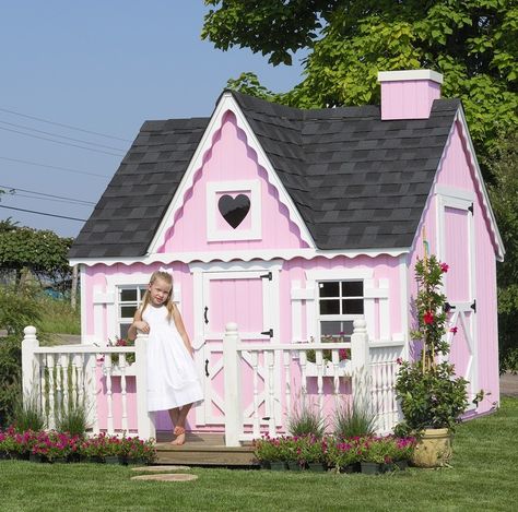 Victorian Playhouse, Play Houses Diy, Pink Places, Playhouse Plan, Kids Indoor Playhouse, Playhouse Kits, Wood Playhouse, Playhouse Plans, Indoor Playhouse