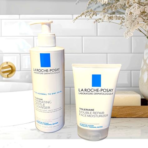 La Roche-Posay Hydrating Cleanser & Face Moisturizer Bundle.New. Double Repair Face Moisturizer 3.38 Oz Toleriane Double Repair Face Moisturizer Is Formulated With Dermatologist-Recommended Ingredients Including Ceramide-3, Niacinamide, Glycerin And La Roche-Posay Prebiotic Thermal Water. Double Action Helps Repair Skin's Natural Protective Barrier After 1-Hour- 48 Hour Protection Hydrating Gentle Cleanser 13.52oz La Roche-Posay Toleriane Hydrating Gentle Cleanser Is A Face Cleanser For Dry Skin Face Cleanser For Dry Skin, Hydrating Gentle Cleanser, Cleanser For Dry Skin, Thermal Water, Diy Skin Care Routine, Hydrating Cleanser, Dermatologist Recommended, Roche Posay, Gentle Cleanser