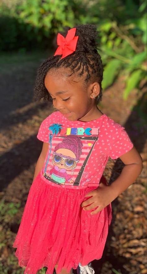 Kid Locs Daughters, Kids Microlocs Styles, Locs Hairstyles For Girls Kids, Kids Microlocs, Toddler Locs Girl, Kids Loc Styles Daughters, Kids Locs Styles Daughters, Kid Loc Styles, Kids Dreads Hairstyles