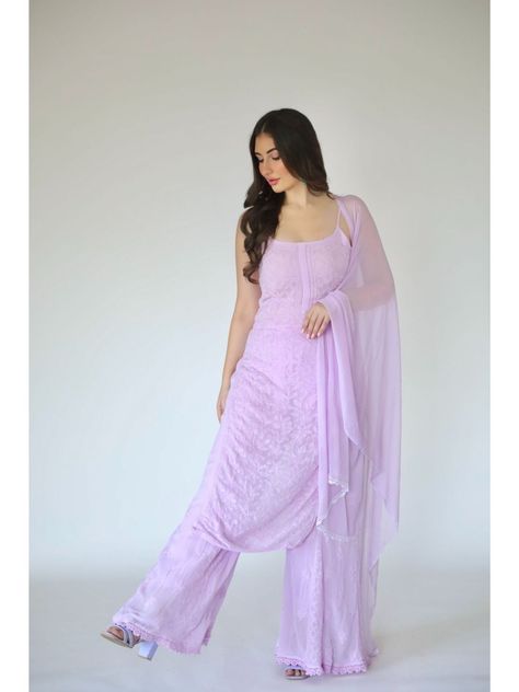 Suit Chikankari, Strappy Kurta, Flare Palazzo Pants, Kurta Embroidery, Floral Palette, Nykaa Fashion, Get Summer Ready, Chikankari Kurta, Flared Palazzo