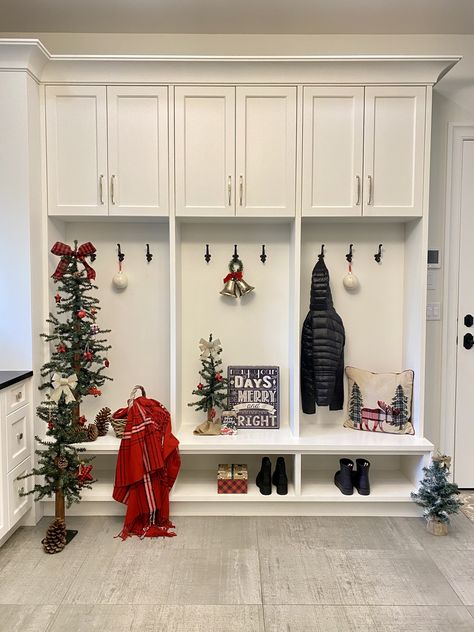 Christmas mudroom decor Mudroom Christmas Decor, Christmas Mudroom, Mudroom Decor, Room Kids, Holiday Magic, Mud Room, Christmas Traditions, Christmas Decor, Kids Room