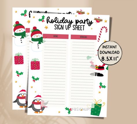 Christmas Party POTLUCK Sign-Up Sheet - Christmas Preschool Class party| Instant Download Party sign up list. Christmas Santa Christmas Party Sign Up Sheet, Christmas Party Potluck, Christmas Party Sign, Christmas Preschool, Preschool Class, Preschool Christmas, Christmas Classroom, Party Sign, Best Templates