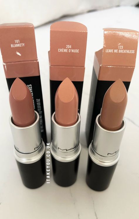 Mac Creme D'nude Lipstick, Lipstick Content Ideas, Mac Blankety Lipstick, Mac Blankety, Mac Teddy, Mac Makeup Lipstick, Mac Nude Lipstick, Nude Lip Makeup, Mac Lipstick Shades