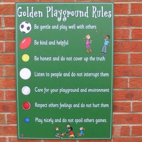 Playground Rules Poster, Playground Signage, Playground Safety Rules, Recess Rules, Playground Rules, Safety Rules For Kids, Playground Safety, Kindergarten Reading Activities, Rules For Kids