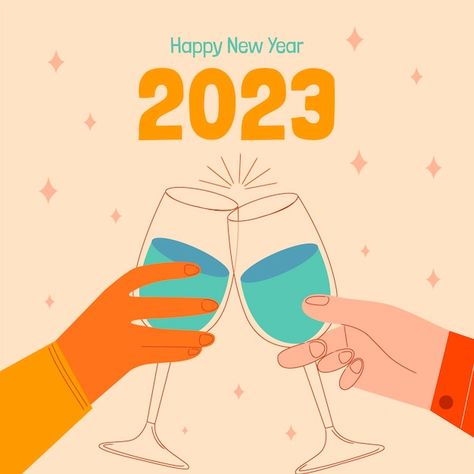 New Year Eve Illustration, Happy New Year Illustration Design, New Years Eve Illustration, New Year Illustration Design, New Years Design, January Newsletter, 2023 Recap, Happy New Year Illustration, Nye 2024