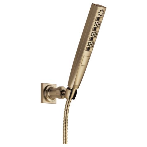 H2Okinetic® 4-Setting Wall Mount Hand Shower 55140-CZ | Delta Faucet Delta Champagne Bronze, High Pressure Shower Head, Tub Cleaner, Shower Units, Delta Faucets, Wall Mount Bracket, Champagne Bronze, Handheld Shower Head, Shower Hose