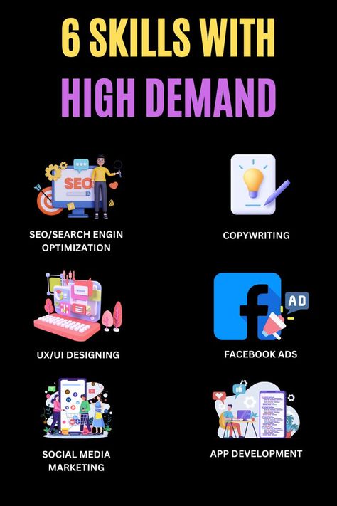 High Demand Skills to Learn to Make Money Night Jobs, Money Skills, Digital Entrepreneur, Money Making Jobs, Social Media Marketing Business, Business Skills, Skills To Learn, Work At Home, Instagram Growth