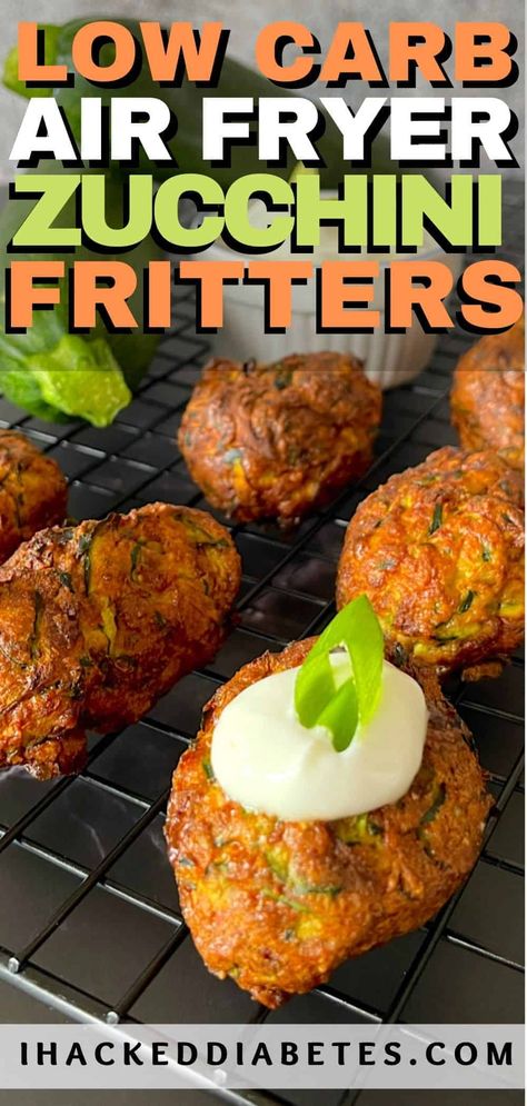 Low Cal And Low Carb Recipes, Crispy Green Bean Recipes, Airfryer Zucchini, Low Carb Zucchini Fritters, Keto Fried Pickles, Air Fryer Fried Pickles, Airfryer Recipe, Crispy Zucchini, Zucchini Patties