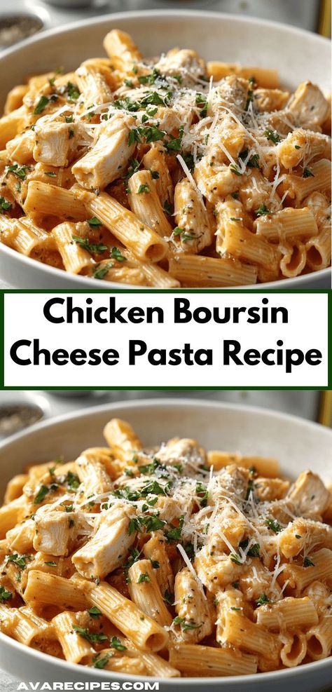 Need a flavorful dish that impresses? Discover the Chicken Boursin Cheese Pasta recipe, where succulent chicken meets aromatic Boursin cheese, creating a mouthwatering dinner idea that’s sure to delight guests and family alike. Chicken Boursin, Boursin Cheese Pasta, Boursin Chicken, Boursin Cheese Recipes, Boursin Recipes, Cheese Pasta Recipes, Boursin Cheese, Comfort Dishes, Tender Chicken