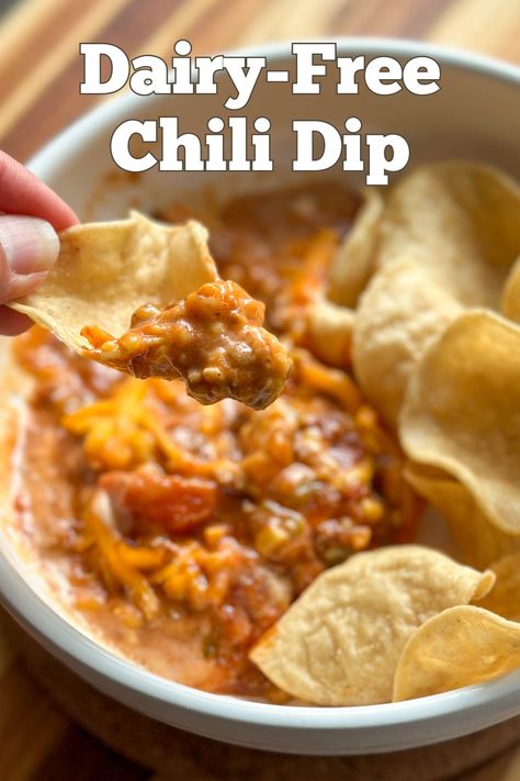 This delicious Chili Cream Cheese Dip is not only easy to make but it’s an absolute crowd-pleaser. It’ll be perfect to serve at your next gathering. It’s both gluten-free and dairy-free. Chili Cream Cheese Dip, Allergy Diet, Gluten Free Dips, Chili Cheese Dip, Dairy Free Dips, Dip Recipes Appetizers, Dairy Free Recipes Dinner, Chili Cheese Dips, Chili Dip