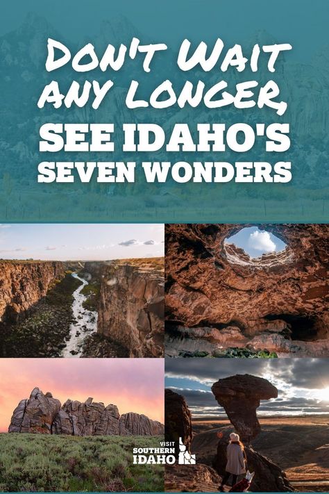 It's been a long time waiting to travel again, and Southern Idaho is ready to welcome you back! Explore the Seven Wonders of Southern Idaho this fall. These Seven Wonders must be seen, and here are several tips and tricks on how to see them all on your trip. Visit Idaho today! Idaho Vacation With Kids, Travel Playlist, Idaho Hot Springs, Idaho Adventure, Idaho Vacation, Visit Idaho, Idaho Travel, Fun Outdoor Activities, Adventure Vacation