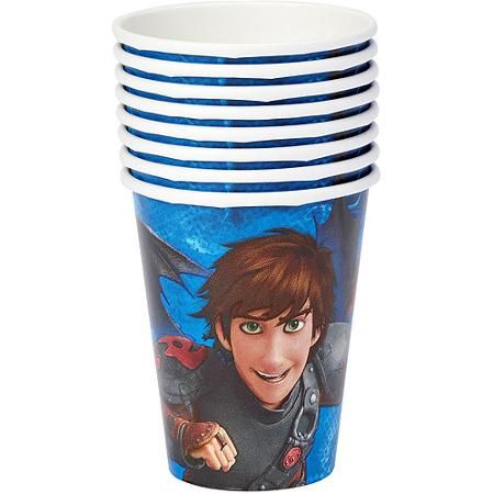 How to Train Your Dragon 9 oz. Paper Party Cups, 8 Count, Party Supplies - Walmart.com Httyd Birthday Party Ideas, How To Train Your Dragon Theme Party, Httyd Party Decorations, How To Train Your Dragon Themed Dinner, How To Train Your Dragon Table Decor, Httyd Party, Dragon Themed Birthday Party, Dragon Birthday Parties, Hiccup And Toothless