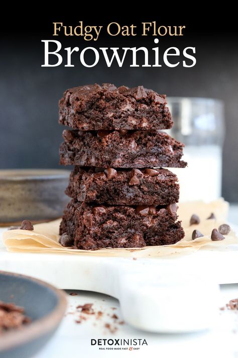 Oat Flour Brownies, Gfdf Recipes, Gluten Free Brownies Recipe, Oat Flour Recipes, Vanilla Extract Recipe, Dairy Free Brownies, Healthier Desserts, Healthy Brownies, Food Mood