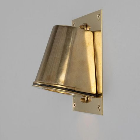 The Expert - Indoor/Outdoor Wade Wall Light With Back Plate - Raw Brass Slow Roads, Kitchen Sconces, Industrial Spotlight, House Lighting Outdoor, Laundry Mudroom, Brass Flush Mount, Wall Spotlight, Pine Cone Candles, Kitchen Wall Lights