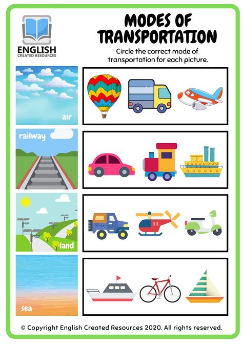 English Created Resources, Transportation Preschool Activities, Transportation Activities, Transportation Crafts, Transportation Preschool, File Folder Activities, Preschool Tracing, Book English, Fall Arts And Crafts