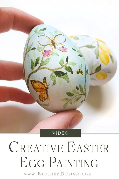 Easter Watercolor Tutorial, Egg Painting Ideas Art, Watercolor Eggs Painting, Egg Painting Ideas, Watercolour Easter Eggs, Watercolor Easter Eggs Paintings, Easter Eggs Acrylic Paint, Watercolor Easter Eggs, Easter Egg Painting Natural