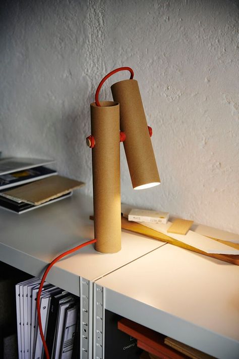 tube lamp - hettler.tüllmann Lampe Crochet, Diy Luminaire, Light Bulb Crafts, Design Studio Workspace, Paper Floor Lamp, Tube Lamp, Mdf Crafts, Diy Ikea Hacks, Dyi Projects