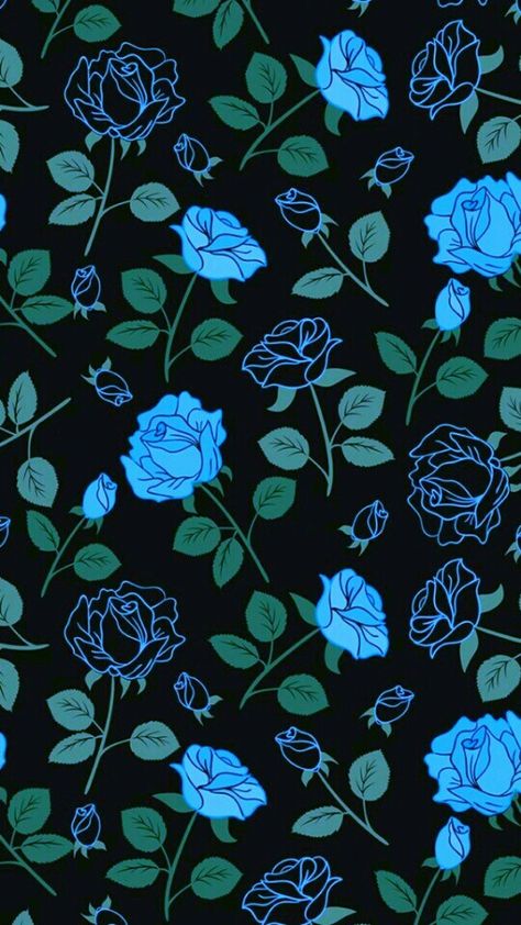 #Roses_blue Blue Goth Wallpaper, Halloween Wallpaper Blue, Blue Roses Wallpaper, Blue Flower Wallpaper, L Wallpaper, Roses Blue, Goth Wallpaper, Posca Art, Witchy Wallpaper