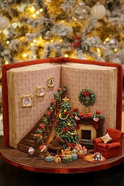 Koti Diy, Christmas Diorama, Christmas Shadow Boxes, Night Before Christmas, Miniature Crafts, Miniature Christmas, The Night Before Christmas, Tree Ideas, Open Book