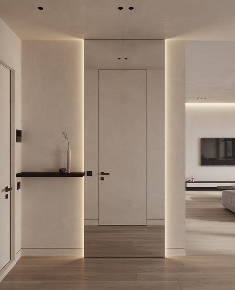 Vstupná Hala, Interior Minimal, Corridor Design, Cladding Design, Minimal Interior Design, Home Hall Design, Hotel Room Design, Foyer Design, 아파트 인테리어