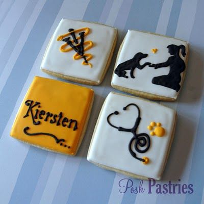 veterinary cookie Mini Chocolate Cupcakes, Dental Ideas, Grad Party Theme, Nurse Cookies, Veterinary Tech, Adopted Children, Boilermaker, Vet Assistant, Vet School