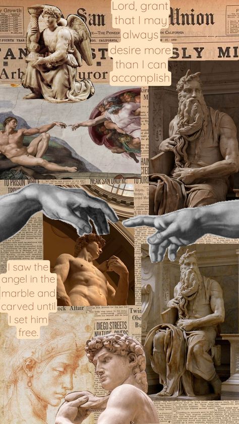 Michelangelo mood board Greek God Wallpaper Aesthetic, Fallen Angel Aesthetic, Michelangelo Art, Magazine Collage, Angel Aesthetic, Marvel Wallpaper, Greek Myths, Historical Art, Romantic Art