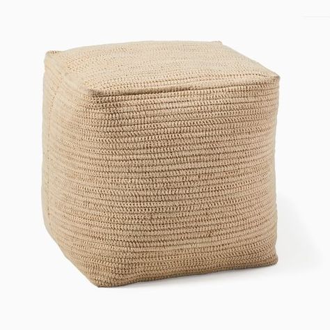 Outdoor Pillows & Cushions | West Elm Silk Pillow Cover, Outdoor Living Design, Outdoor Pouf, Leather Pouf, Outdoor Floor Cushions, Coastal Furniture, Indoor Outdoor Pillows, Pottery Barn Teen, Outdoor Accessories