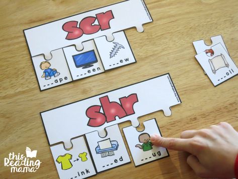 working and sorting two 3-letter consonant clusters puzzles Blends Anchor Chart, 3 Letter Blends, 4th Grade Spelling, Consonant Clusters, Phonics Blends, 3 Letter Words, Letter Blends, Early Years Classroom, Blends And Digraphs