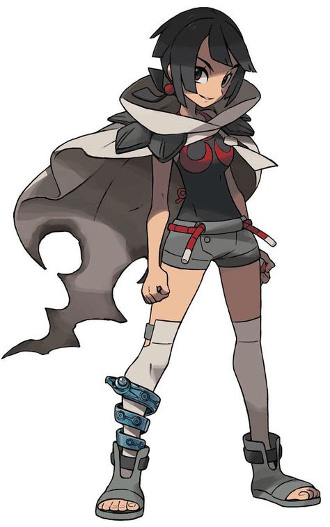 black_hair brown_hair cape higana_(pokemon) official_art poke_ball pokemon pokemon_(game) pokemon_oras sandals sugimori_ken thigh-highs Pokemon Trainer Outfits, Pokemon Omega, Pokemon Omega Ruby, Sapphire Pokemon, Pokémon Oras, Pokemon Rpg, Pokémon Ruby, Pokemon Official, Pokemon Gym