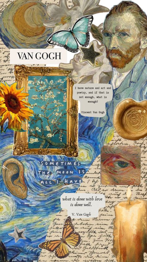 Future Wallpaper, Arte Van Gogh, Van Gogh Art, Vincent Van Gogh, Van Gogh, Aesthetic Wallpapers, Phone Wallpaper, Art Painting, Collage