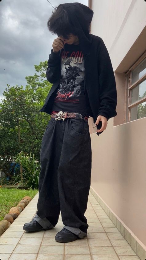 Baggy Clothes Outfit Men, Baggy Outfits, Y2k Outfits Men, Y2k Grunge Outfits, Baggy Outfit Ideas, Outfits Baggy, Outfits Y2k, Baggy Clothes, Street Fashion Men Streetwear