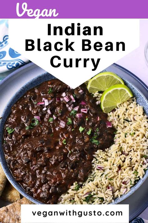 Black Bean Curry Recipes, Dried Black Bean Recipes, Black Bean Recipes From Dry Beans, Dry Black Bean Recipes, Black Lentil Recipes, Black Bean Curry, Dry Black Beans, Wfpb Meals, Instant Pot Indian