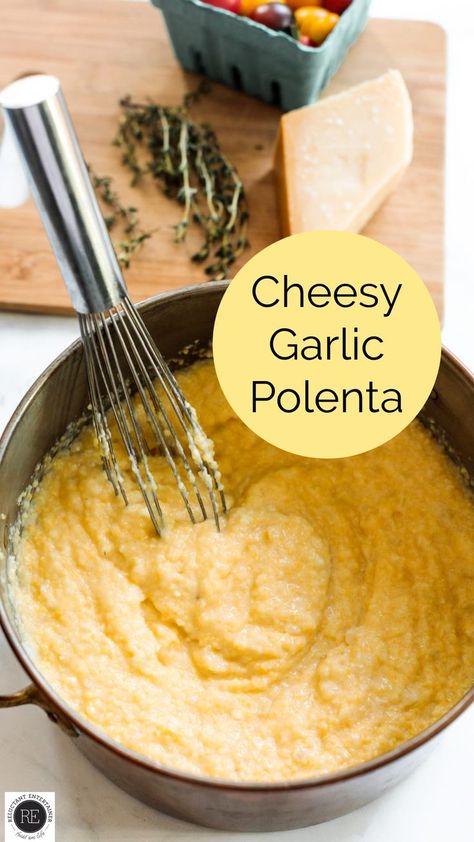 Cheese Polenta Recipes, Polenta Cheese Recipes, Cheesy Polenta Recipes Easy, Polenta With Cheese, Cheesy Polenta Recipes, Polenta Dinner Recipes, Garlic Polenta, Italian Polenta, Feta Bites