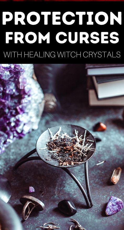 Black Magic Protection Crystals, Protection Crystals From Evil, Protection Wards For Home, Crystals For Protection From Evil, Energy Vampires Protection, Witch Curses, Starter Crystals, Empath Crystals, Crystals Protection