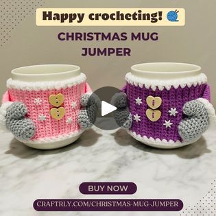 Crochetticy Christmas Mug Jumper Crochet, Crocheting Tutorial, Jumper Crochet, Christmas Mugs, Favorite Drinks, Jumper, Mug, Holidays, Festival