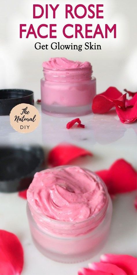 Face Cream Diy, Diy Natural Beauty Recipes, Face Cream Recipe, Haut Routine, Rose Face, Natural Beauty Recipes, Diy Rose, Natural Beauty Diy, Diy Beauty Products