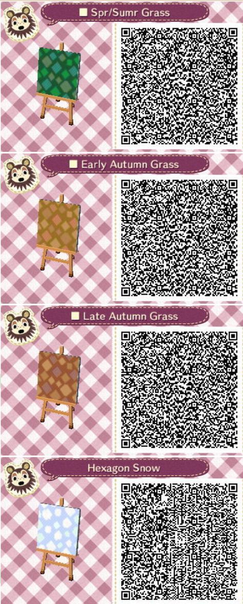 ACNL QR Square Grass All Seasons Spring Summer Fall Winter #grass #grass #tumblr Acnl Qr Code Sol, Acnl Qr Codes Paths, Qr Code Animal Crossing, Pokemon Qr Codes, Acnl Paths, Animal Crossing Qr Codes, Acnl Qr Codes, Motif Acnl, Animal Crossing 3ds