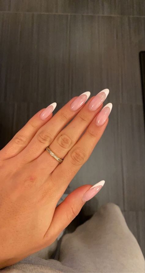 Round Long Acrylic Nails, French Almond Long Nails, Round French Tip Nails Acrylics Long, Round Nails Acrylic Long, Long Nails French Tip Almond, Round Almond Nails Long, Long Round Nails Acrylic, Gel Nails Ideas Long Almond, Almond French Tip Long